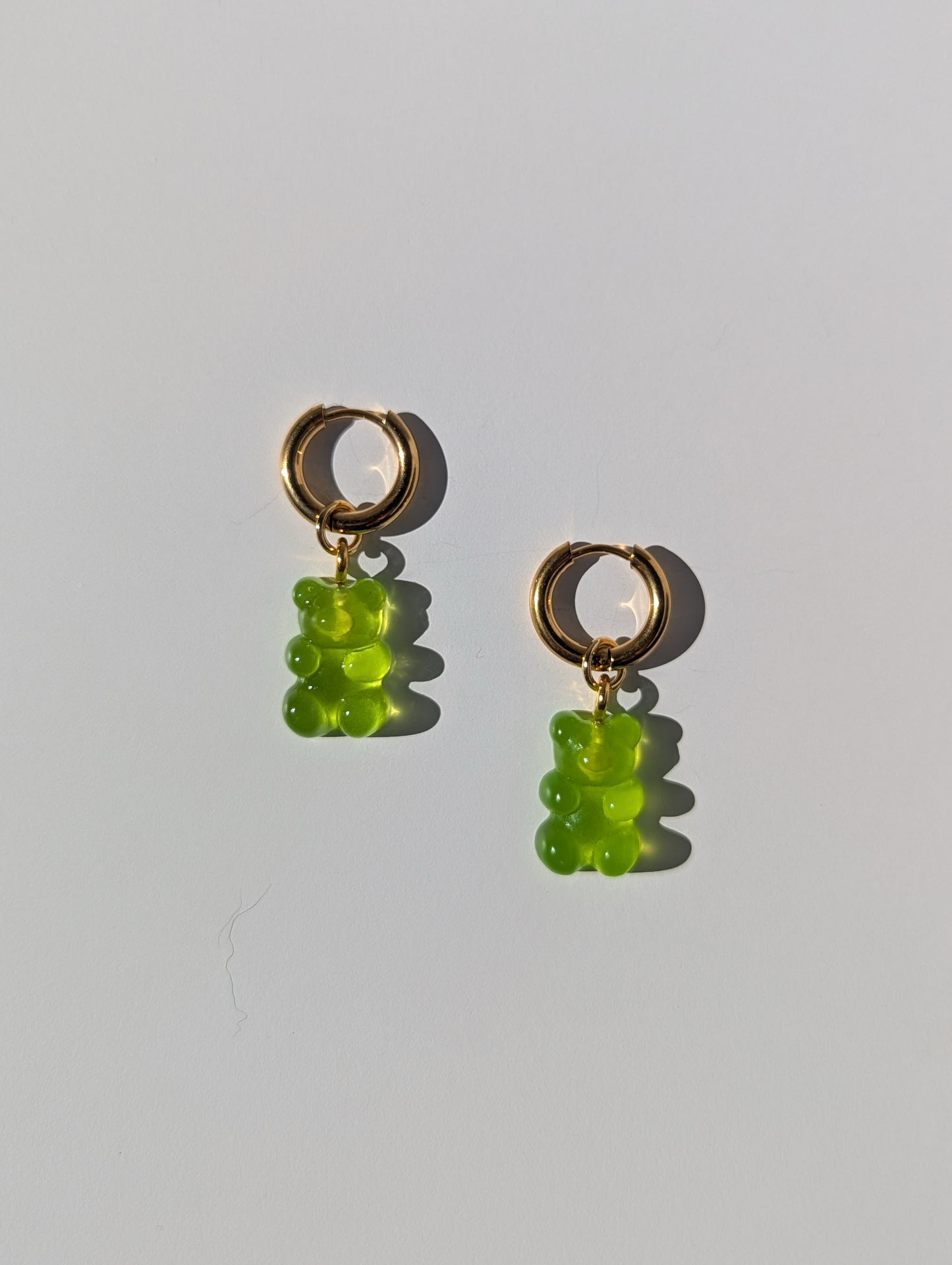 Single Yummy Gummy Bear Charm Pair - Key Lime