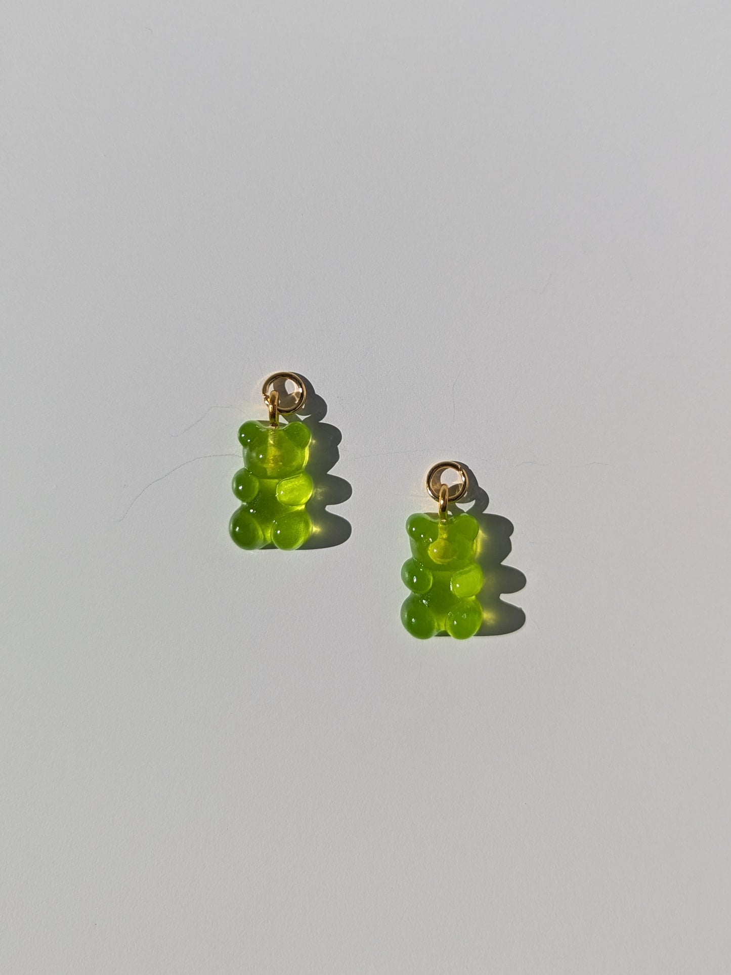 Single Yummy Gummy Bear Charm Pair - Key Lime