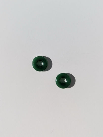 Faux Jade Donut Charm Pair