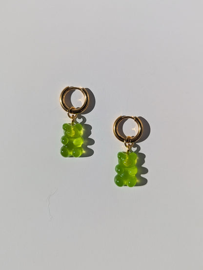 Single Yummy Gummy Bear Charm Pair - Key Lime