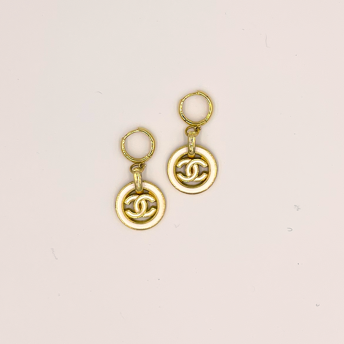 Upcycled chanel earrings top